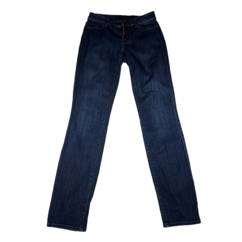 Ann Taylor Denim Jeans "The Skinny" Curvy Fit Mid Rise Stretch Size 4 Dark Wash